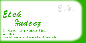 elek hudecz business card